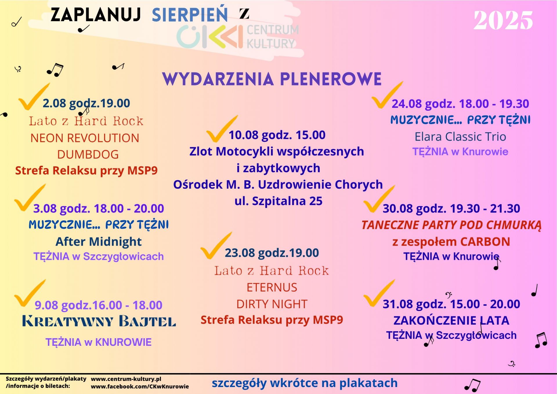 w sierpniu w Centrum Kultury w Knurowie